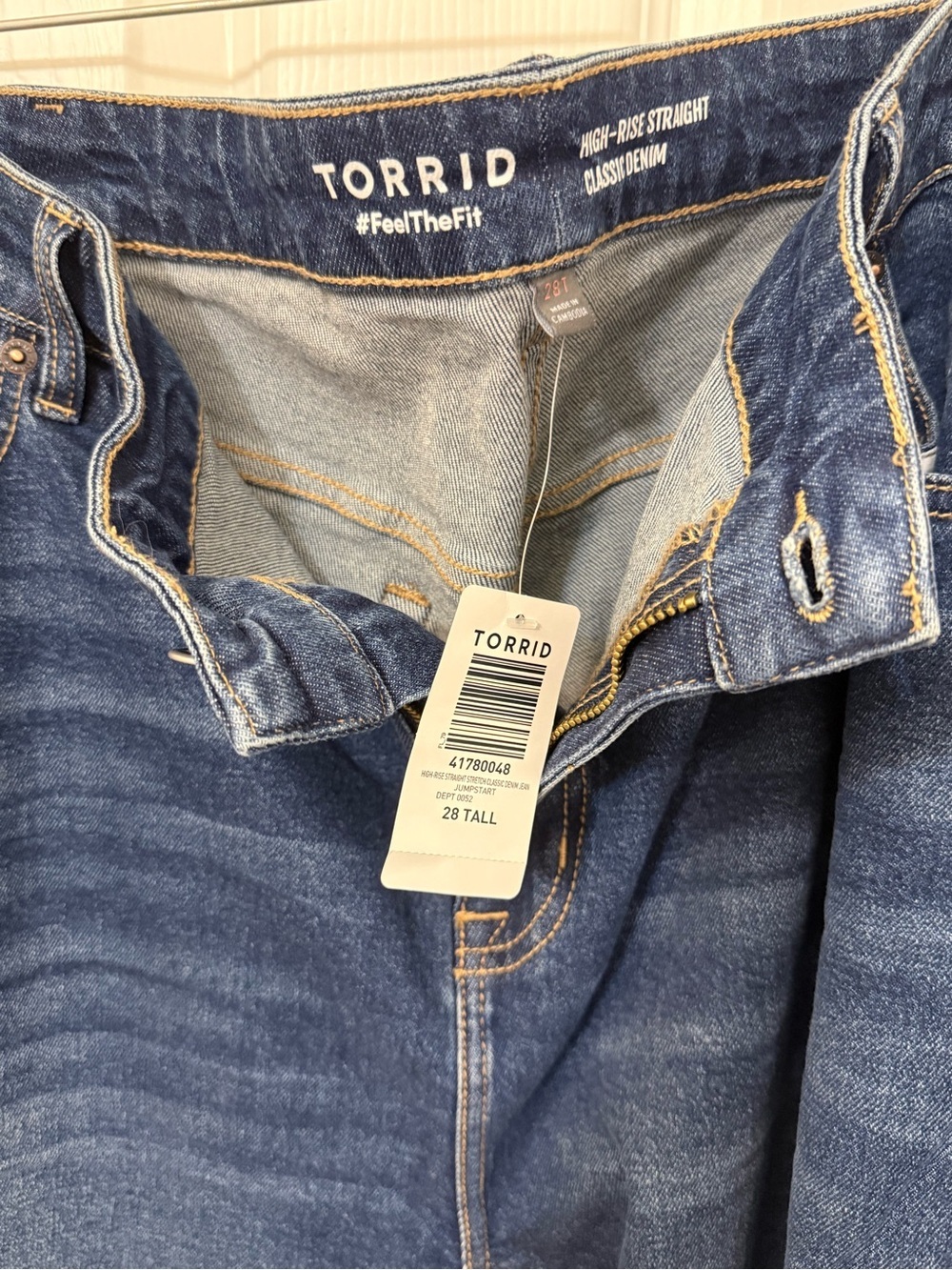 Torrid Feel The Fit Dark Blue Straight Leg Jeans - Picture 6 of 7